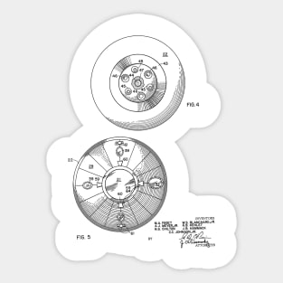 Space Capsule Vintage Patent Hand Drawing Sticker